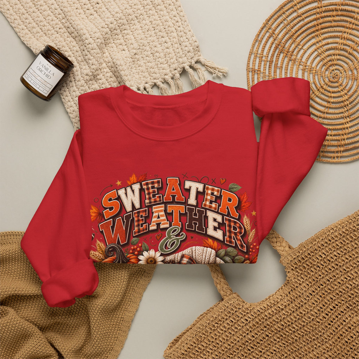 Sweater Weather & Football Sweatshirt β Cozy Fall Game Day Crewneck Product Description