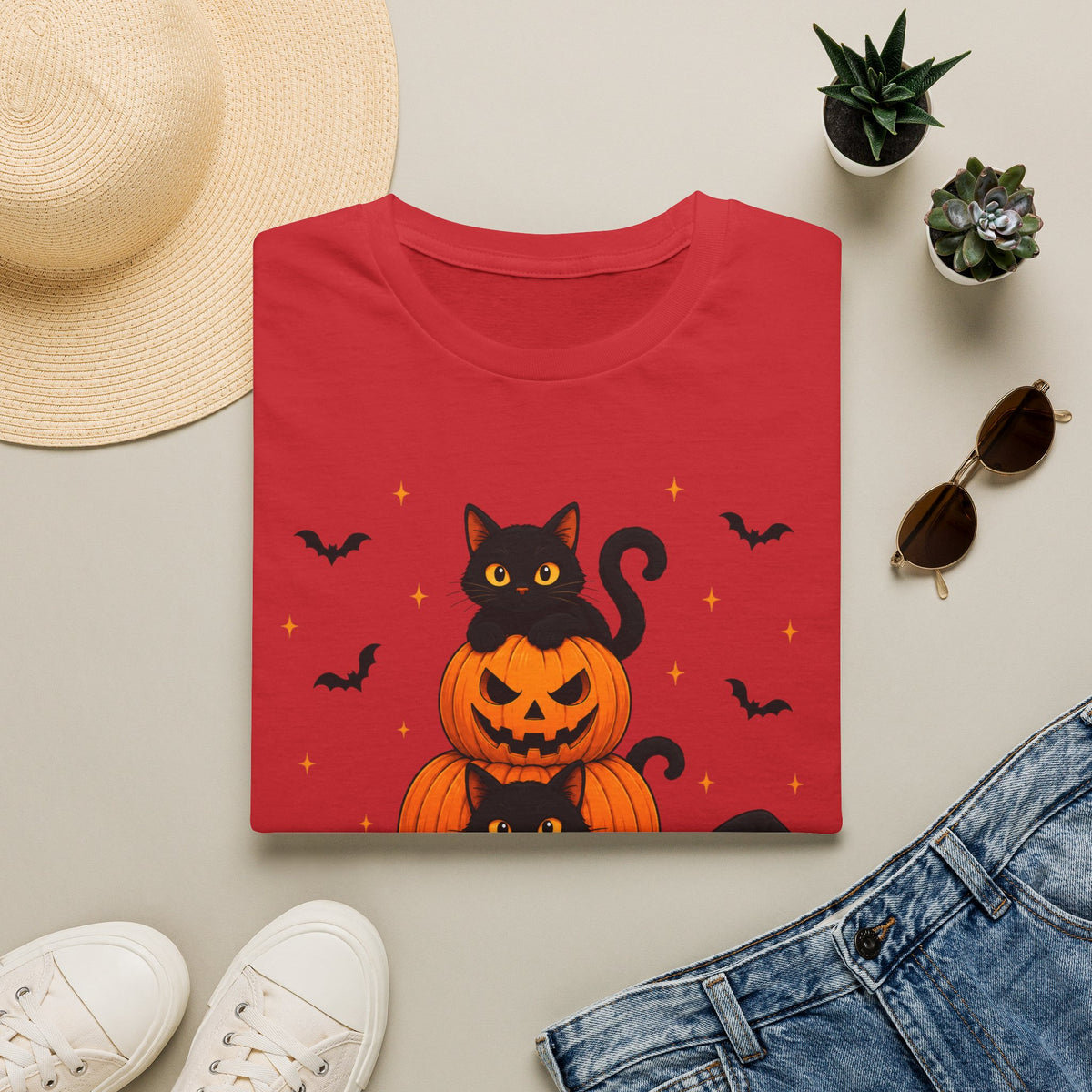 Black Cat Pumpkin Halloween Shirt β Cute Spooky Season Graphic Tee