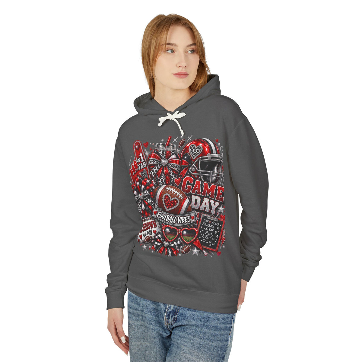 Game Day Football Hoodie – Unisex Football Fan Graphic Sweatshirt for Men & Women