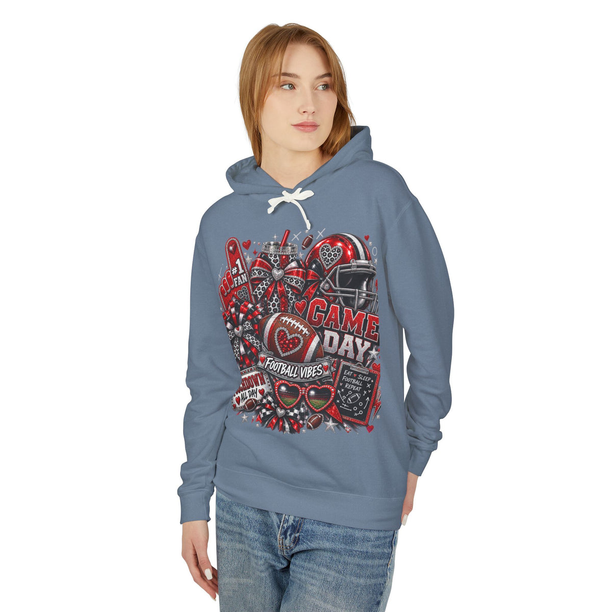 Game Day Football Hoodie – Unisex Football Fan Graphic Sweatshirt for Men & Women