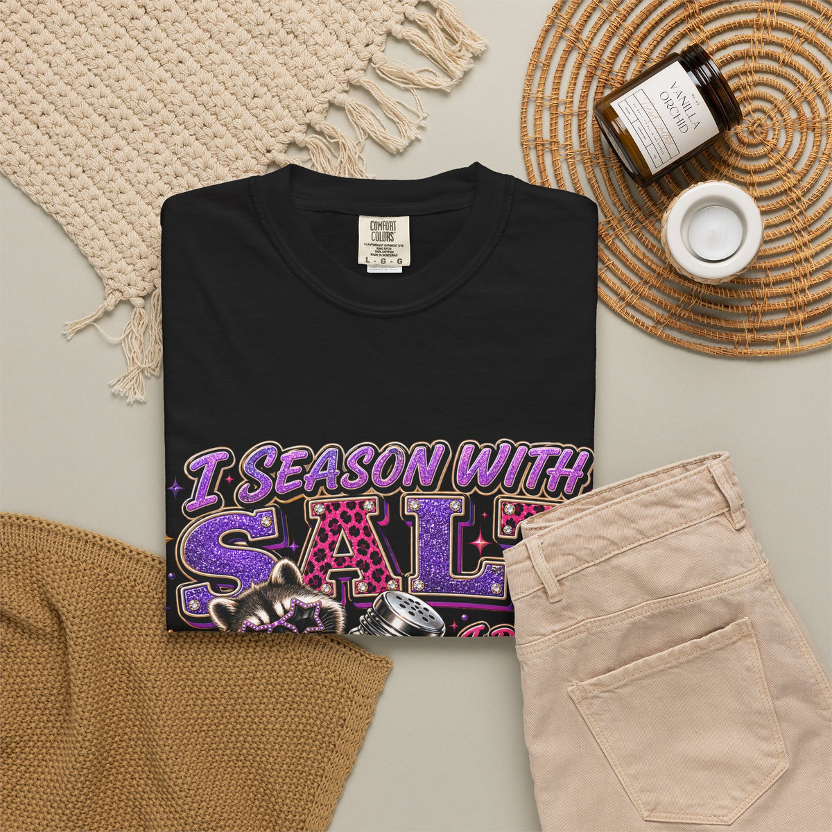 I Season With Salt I Don’t Sugarcoat Sh*t Funny Raccoon T-Shirt