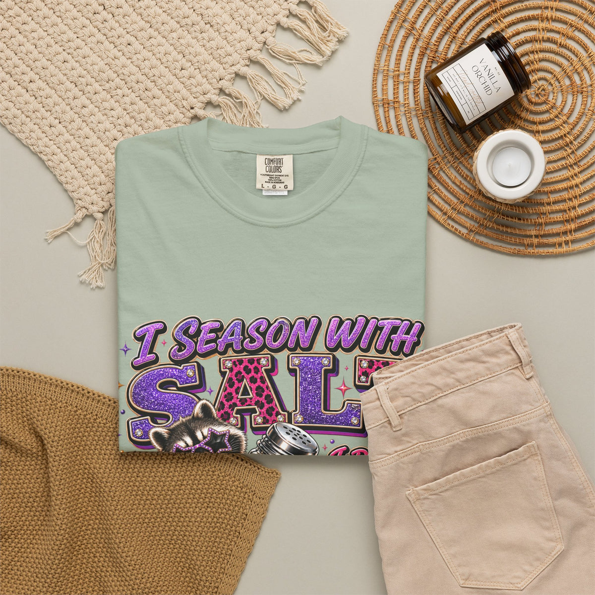 I Season With Salt I Don’t Sugarcoat Sh*t Funny Raccoon T-Shirt
