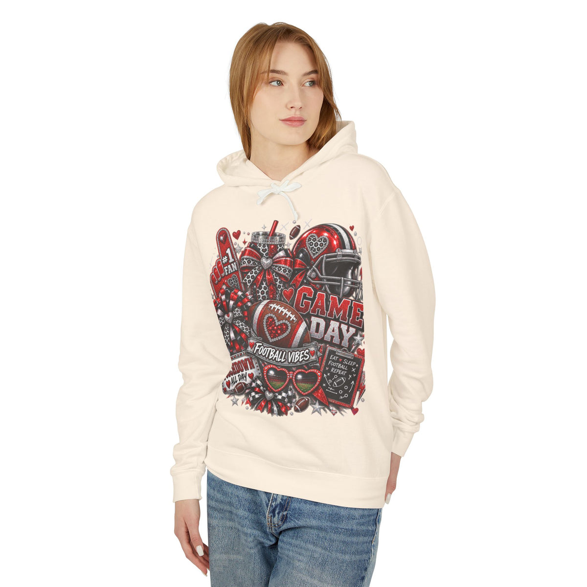 Game Day Football Hoodie – Unisex Football Fan Graphic Sweatshirt for Men & Women