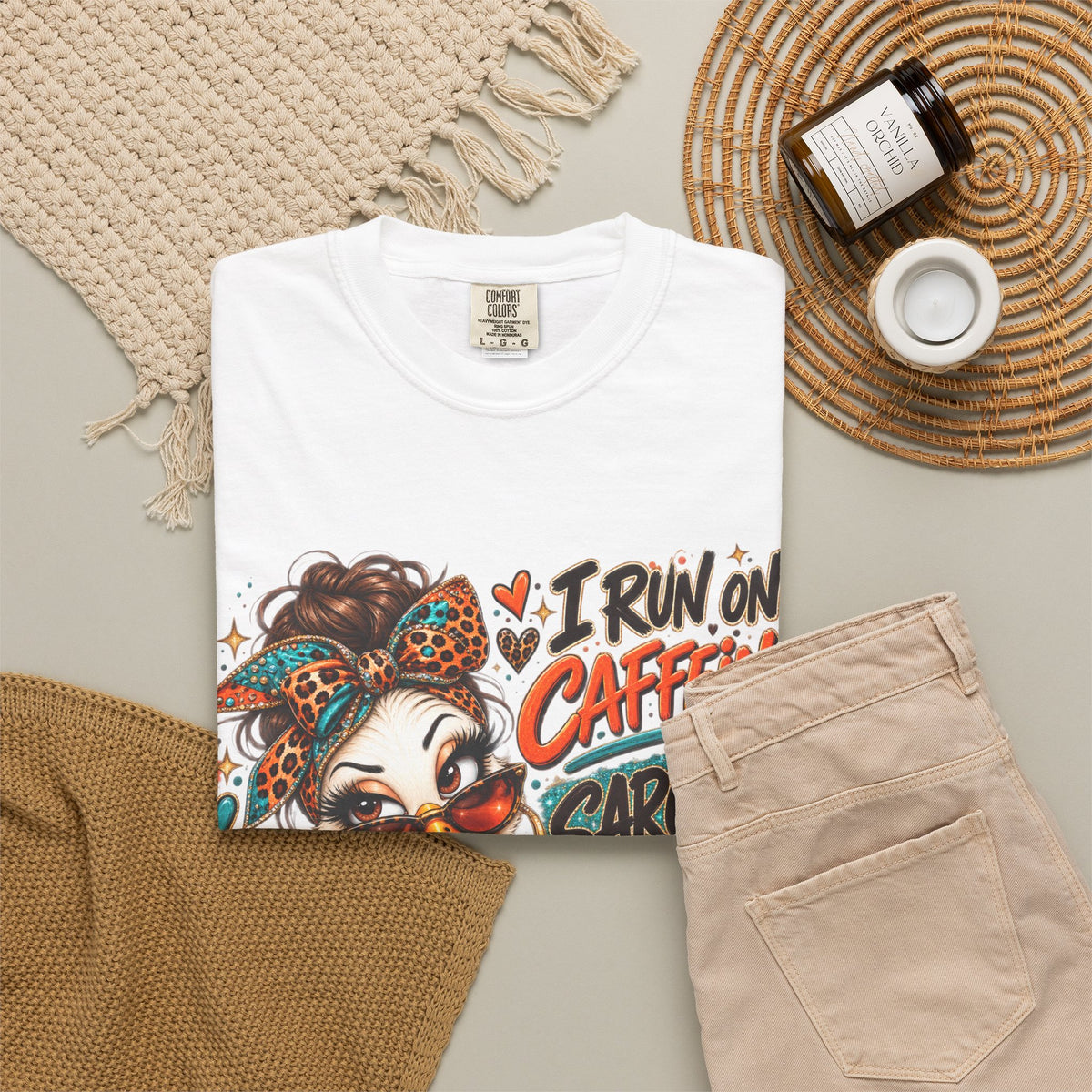 I Run on Caffeine & Sarcasm Shirt – Funny Coffee Lover Graphic Tee