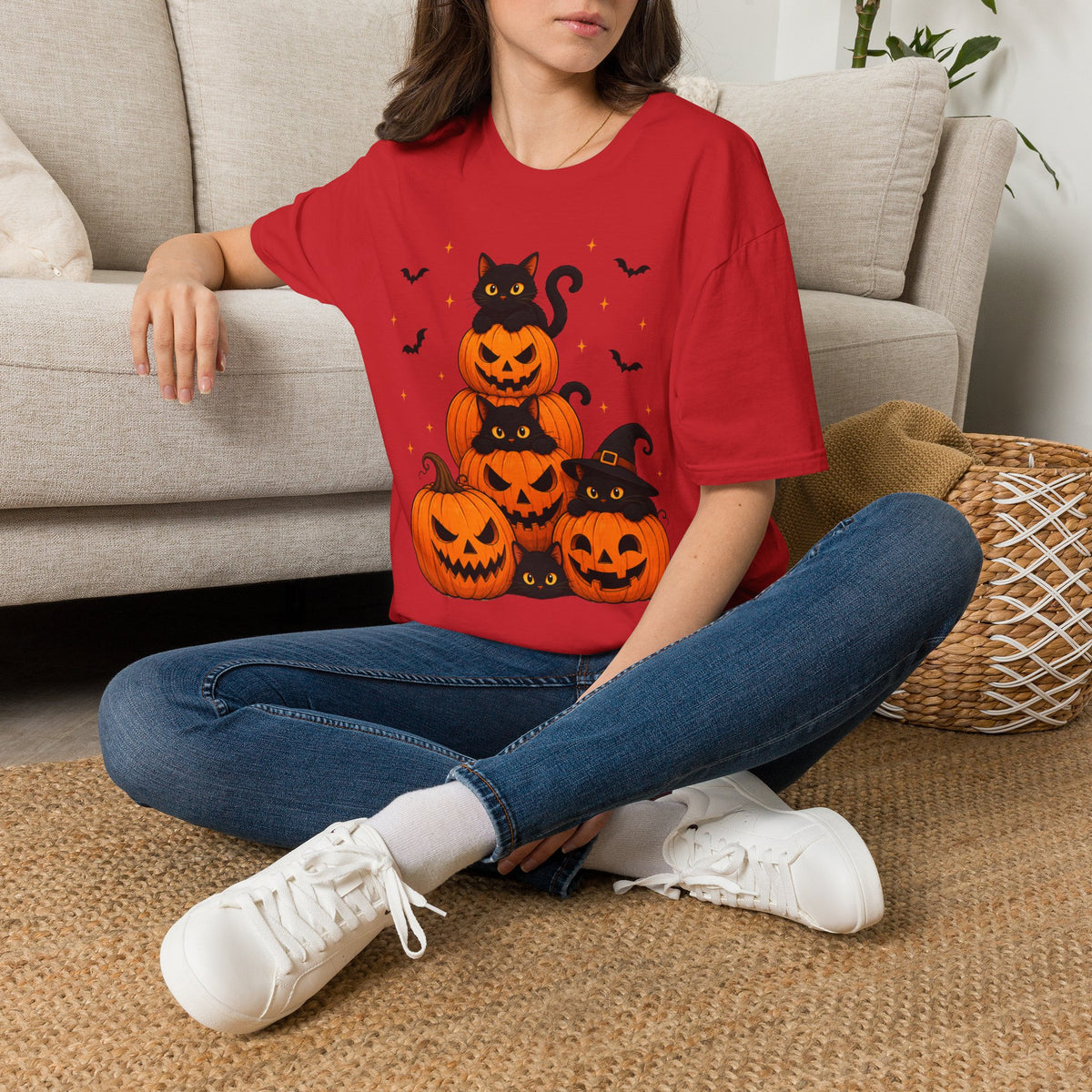 Black Cat Pumpkin Halloween Shirt – Cute Spooky Season Graphic Tee