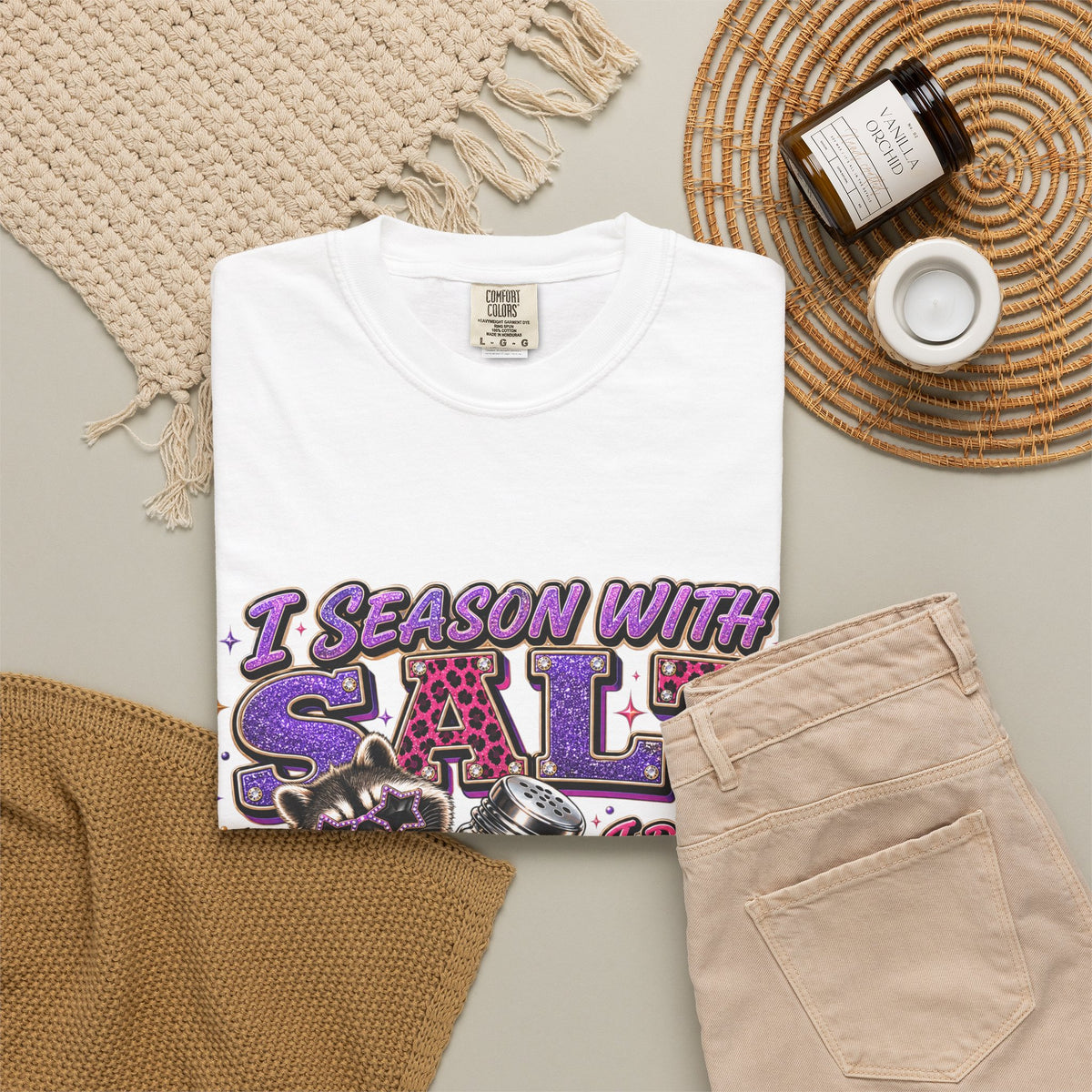 I Season With Salt I Don’t Sugarcoat Sh*t Funny Raccoon T-Shirt