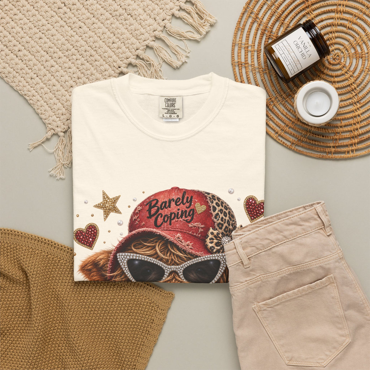 Barely Coping Highland Cow Shirt – Caffeine & Chaos Funny Graphic Tee