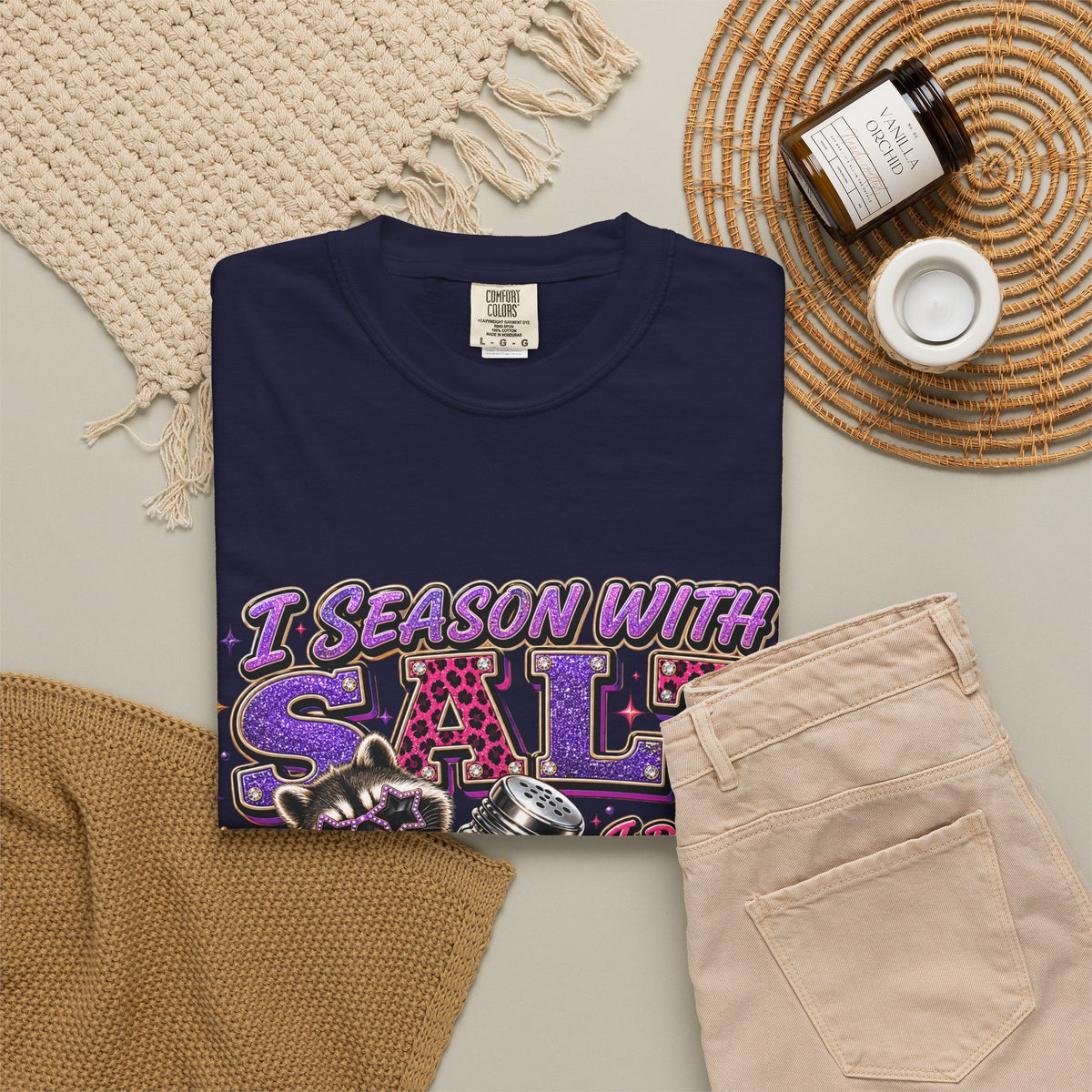 I Season With Salt I Don’t Sugarcoat Sh*t Funny Raccoon T-Shirt