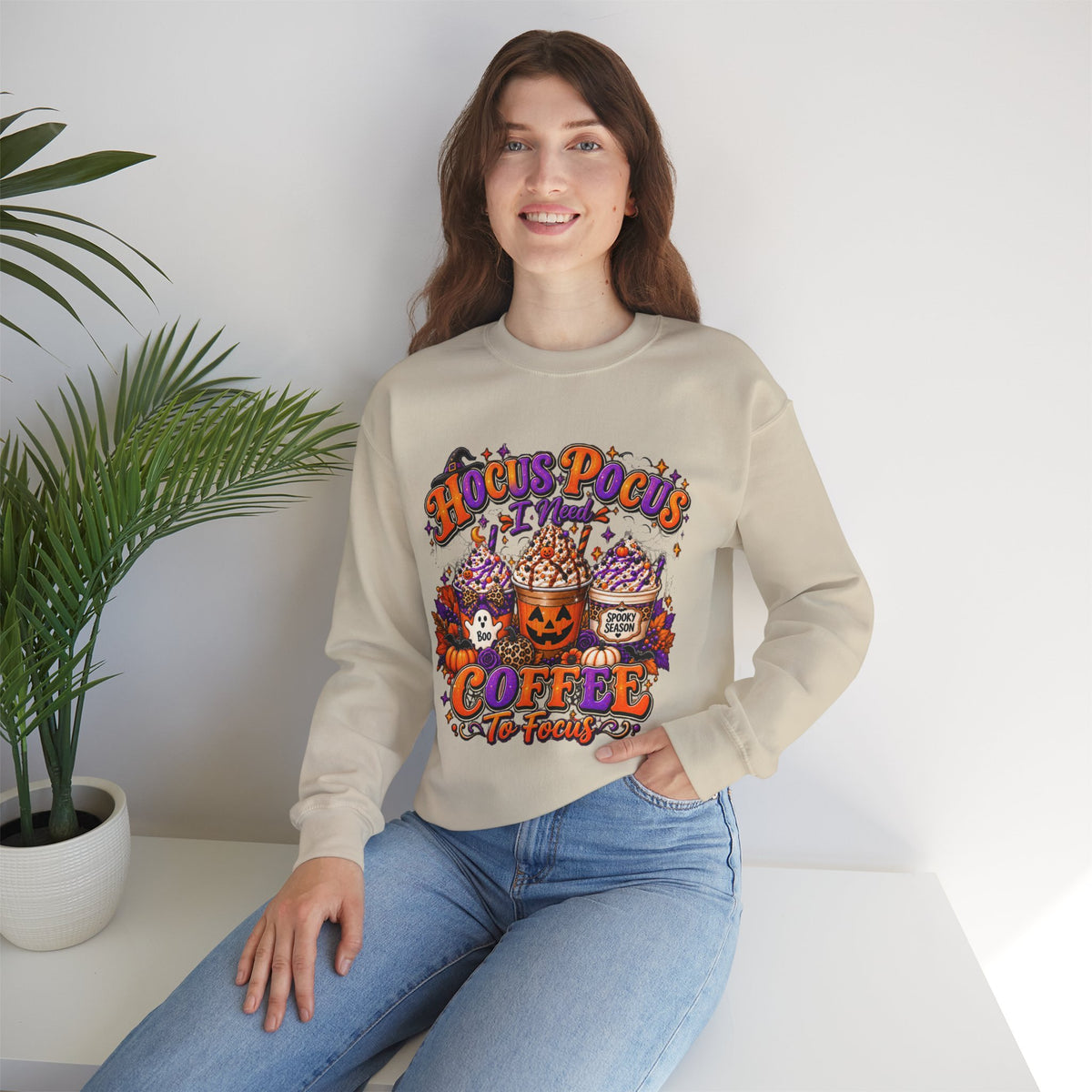 Hocus Pocus I Need Coffee to Focus Halloween Sweatshirt
