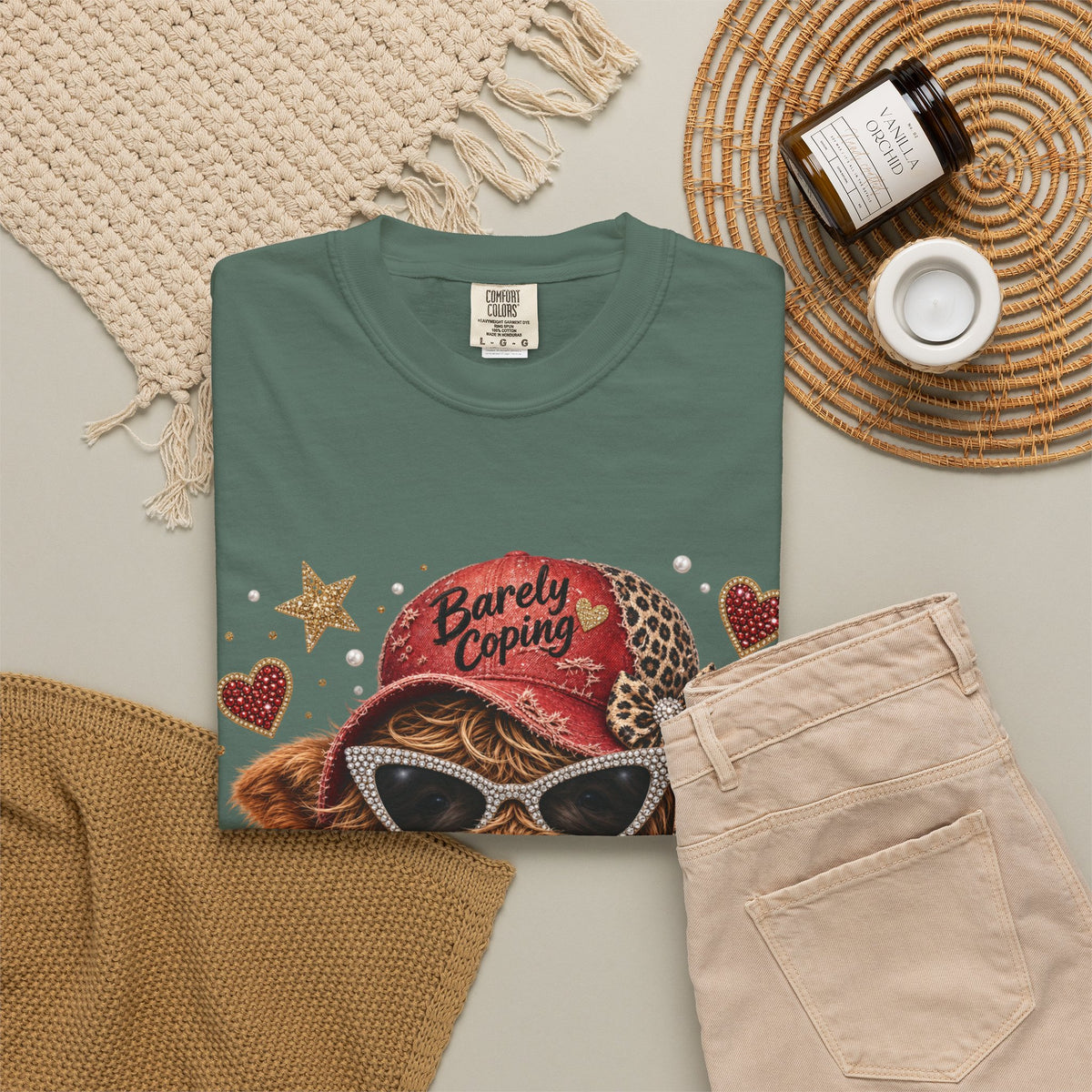 Barely Coping Highland Cow Shirt – Caffeine & Chaos Funny Graphic Tee
