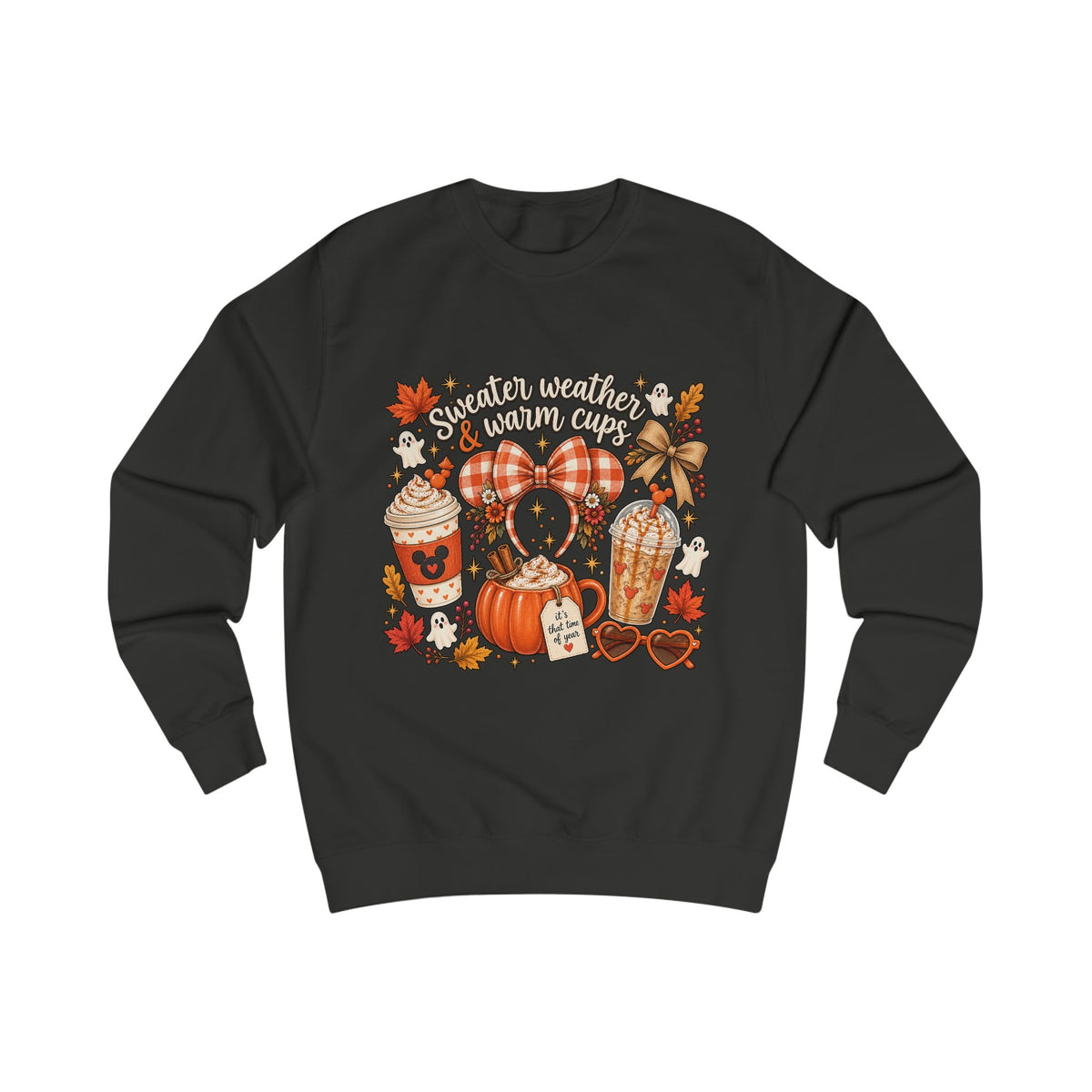Sweater Weather & Warm Cups Sweatshirt – Cute Fall Coffee Cozy Crewneck