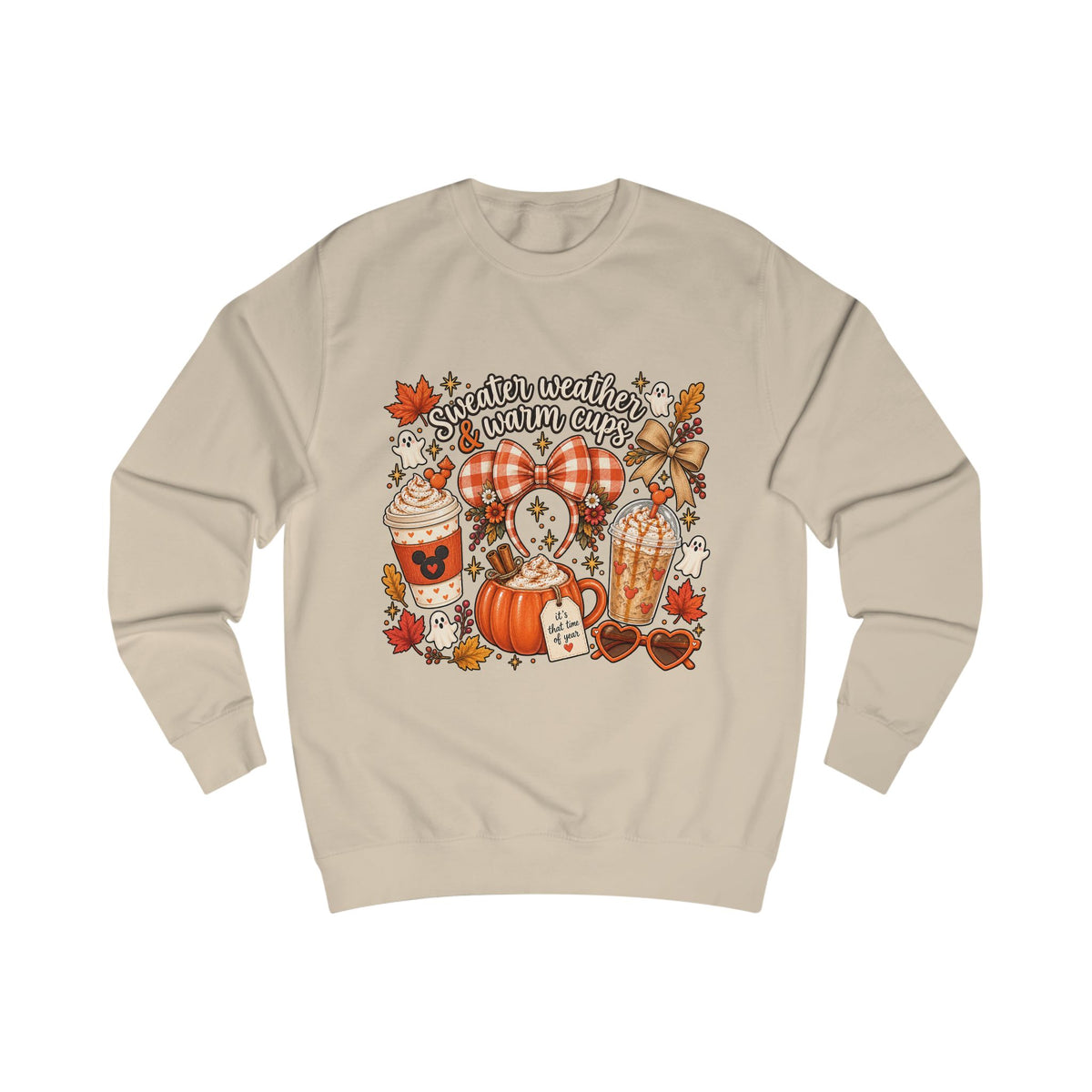 Sweater Weather & Warm Cups Sweatshirt – Cute Fall Coffee Cozy Crewneck