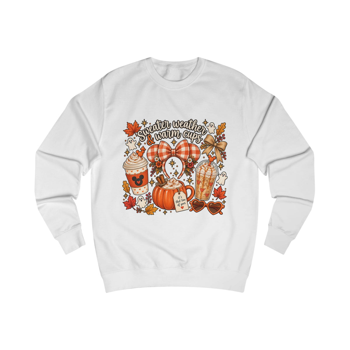Sweater Weather & Warm Cups Sweatshirt – Cute Fall Coffee Cozy Crewneck