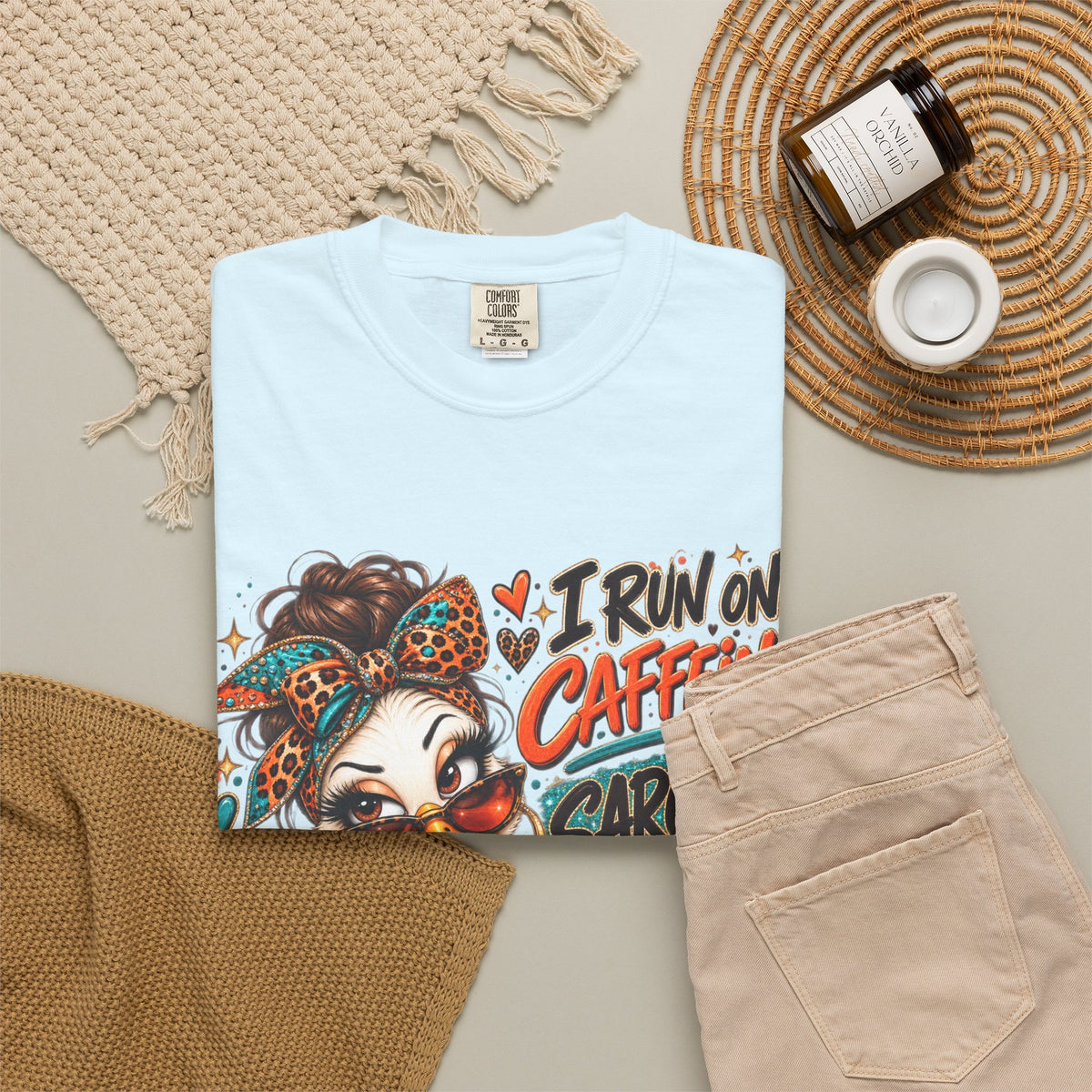 I Run on Caffeine & Sarcasm Shirt – Funny Coffee Lover Graphic Tee