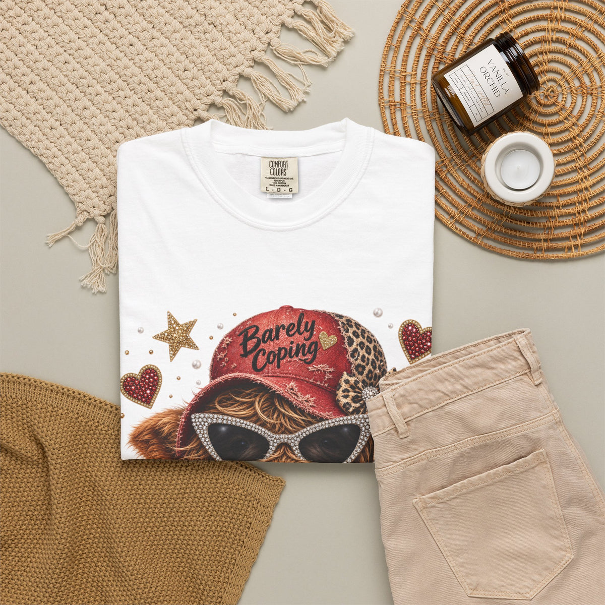 Barely Coping Highland Cow Shirt – Caffeine & Chaos Funny Graphic Tee