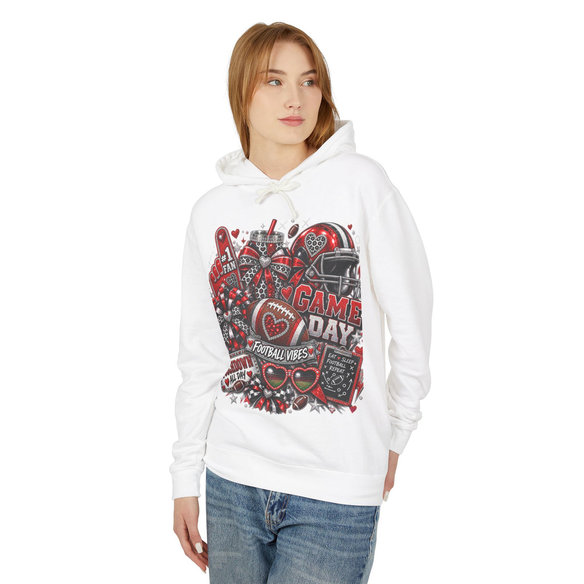 Game Day Football Hoodie – Unisex Football Fan Graphic Sweatshirt for Men & Women