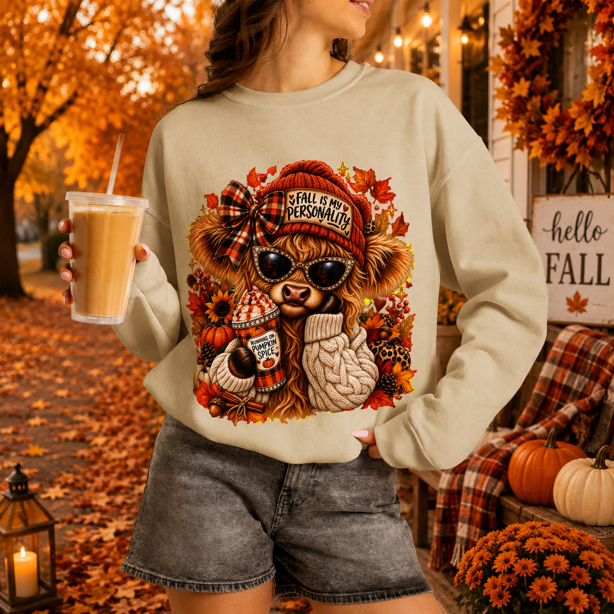 🍁 Fall Is My Personality Highland Cow Sweatshirt