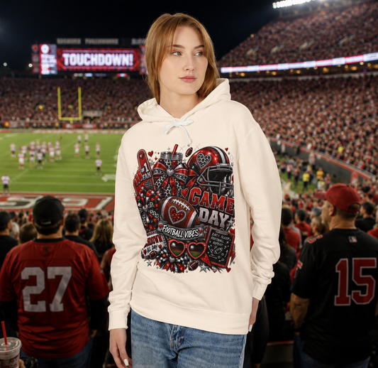 Game Day Football Hoodie – Unisex Football Fan Graphic Sweatshirt for Men & Women