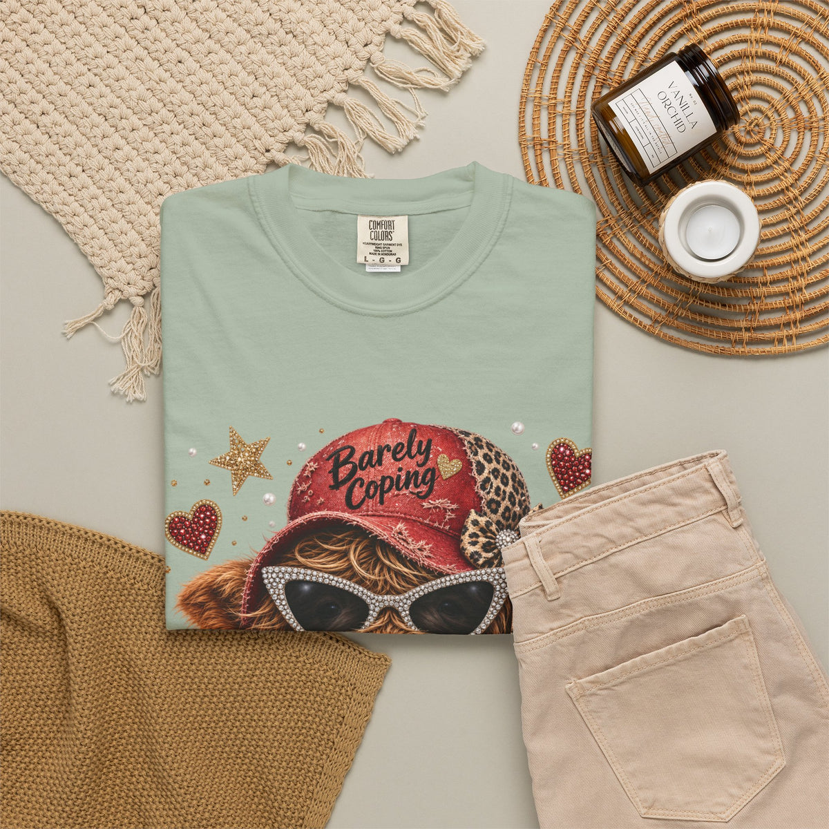 Barely Coping Highland Cow Shirt – Caffeine & Chaos Funny Graphic Tee