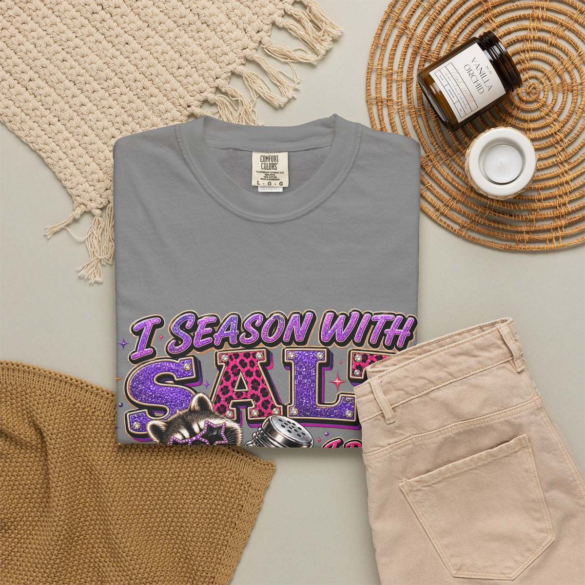 I Season With Salt I Don’t Sugarcoat Sh*t Funny Raccoon T-Shirt