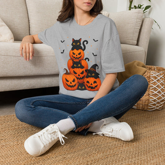 Black Cat Pumpkin Halloween Shirt – Cute Spooky Season Graphic Tee