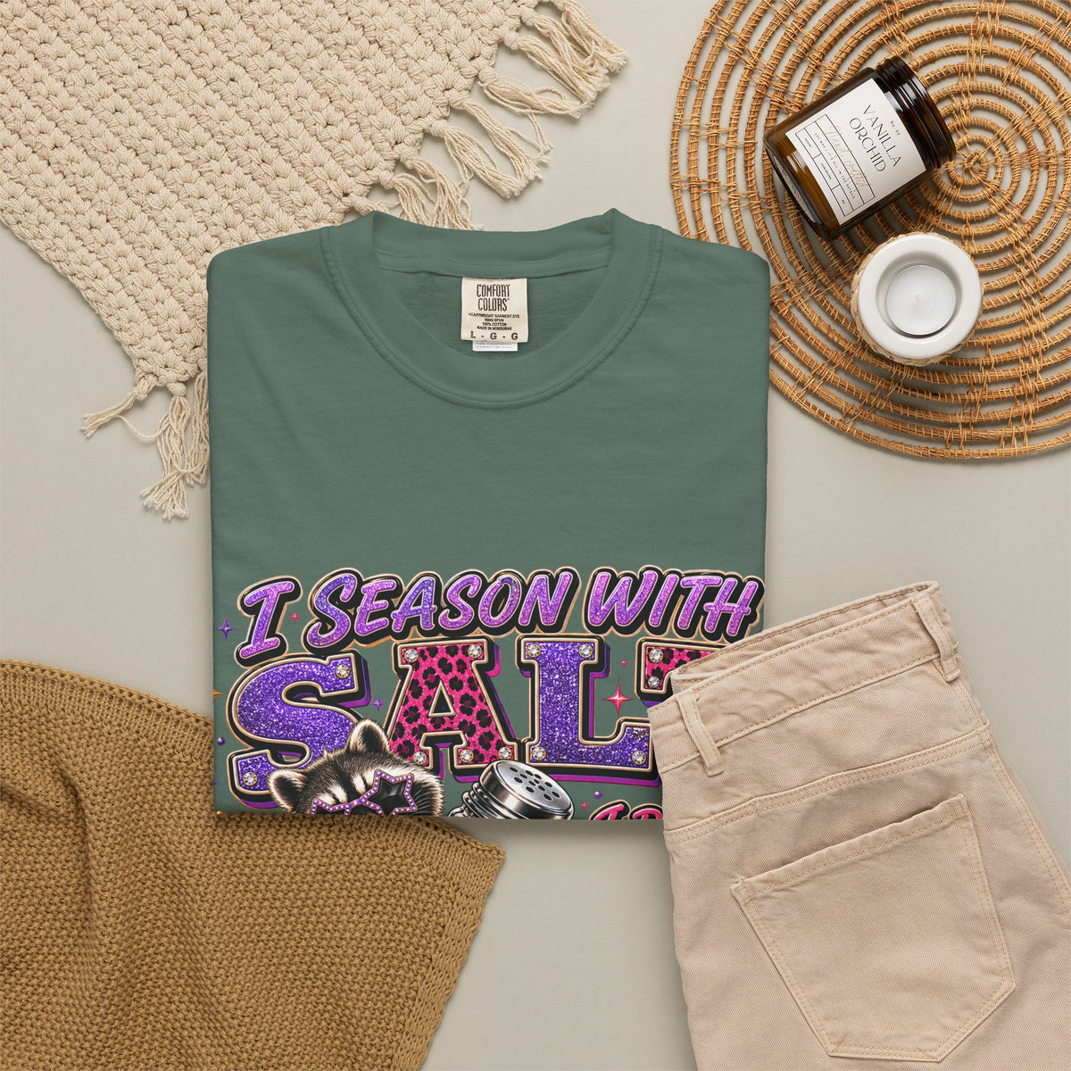 I Season With Salt I Don’t Sugarcoat Sh*t Funny Raccoon T-Shirt