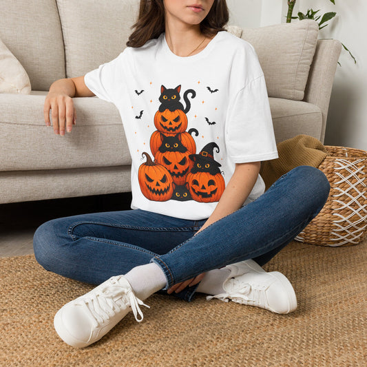 Black Cat Pumpkin Halloween Shirt – Cute Spooky Season Graphic Tee