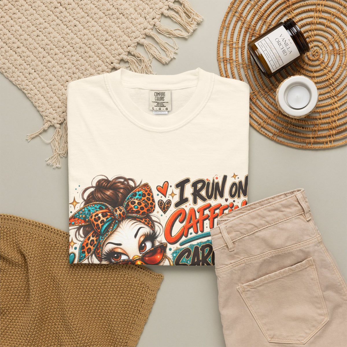 I Run on Caffeine & Sarcasm Shirt – Funny Coffee Lover Graphic Tee